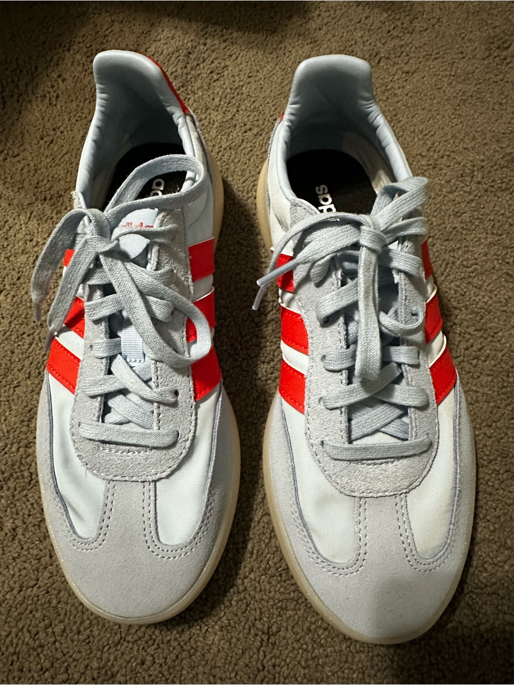 adidas Women's White Sneakers with Red Stripes